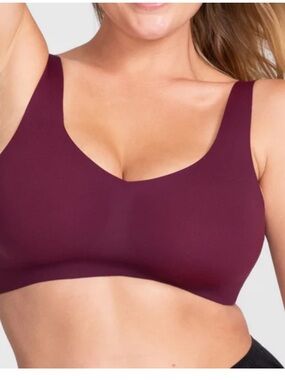 Honeylove Liftwear V Neck Bra Fig Maroon Small
